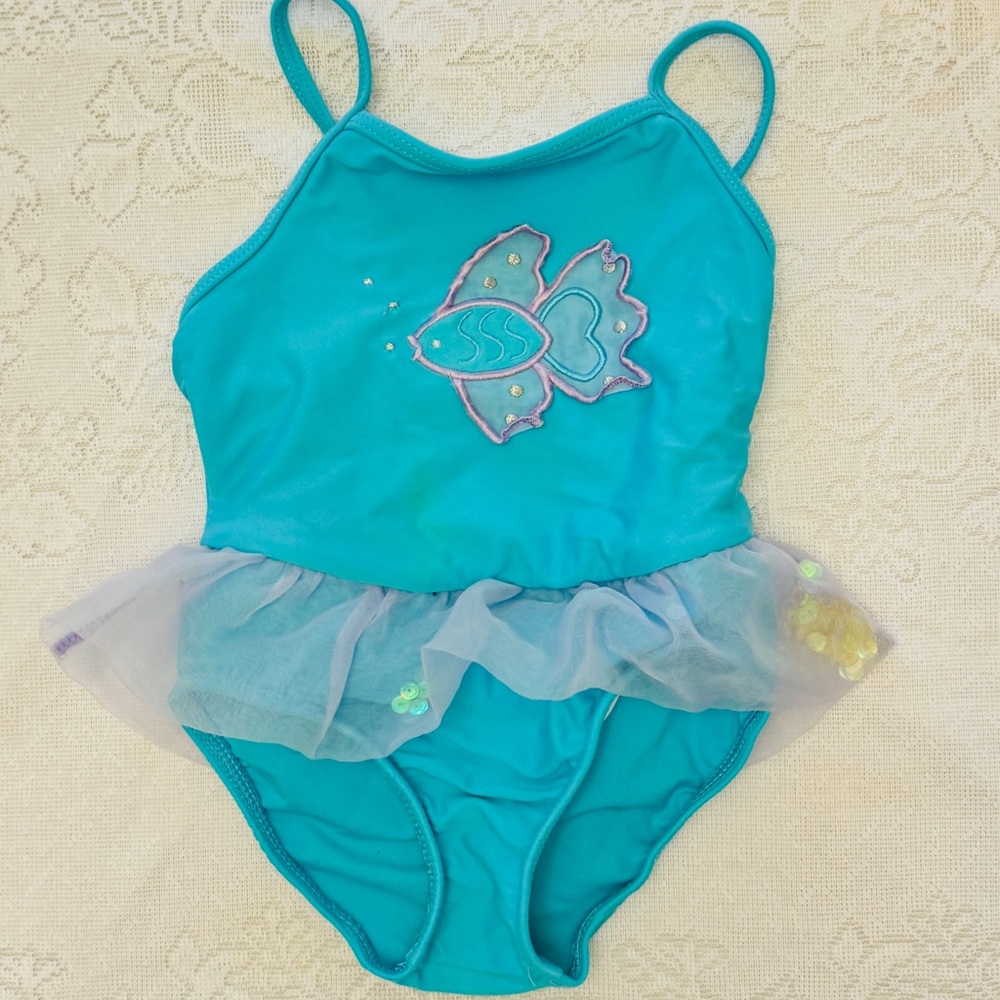 Circo, 3T, light blue, girls swimsuit with ruffle.